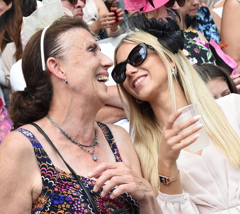 Two ladies enjoying their day at Uttoxeter Races