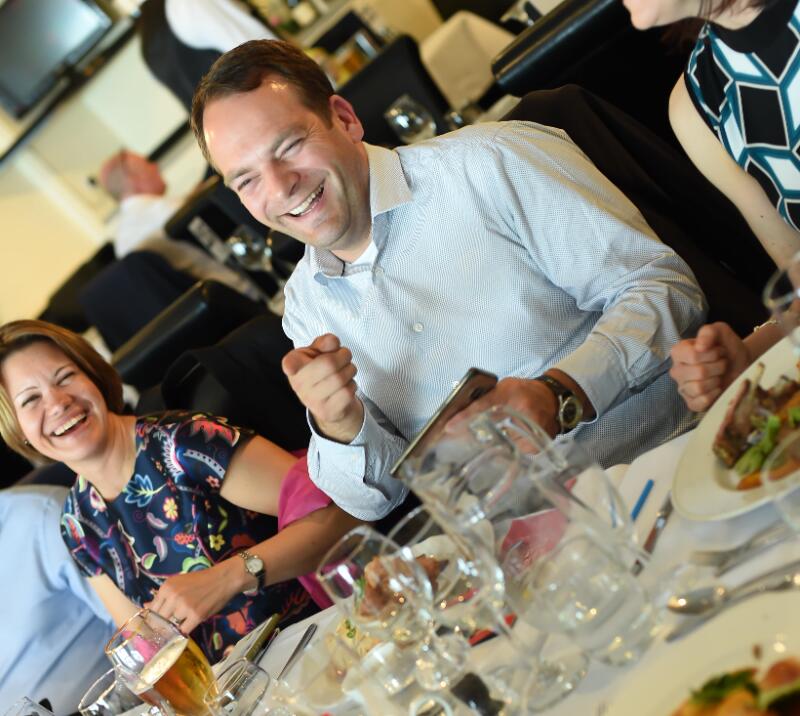 A hospitality group enjoying their day at Uttoxeter