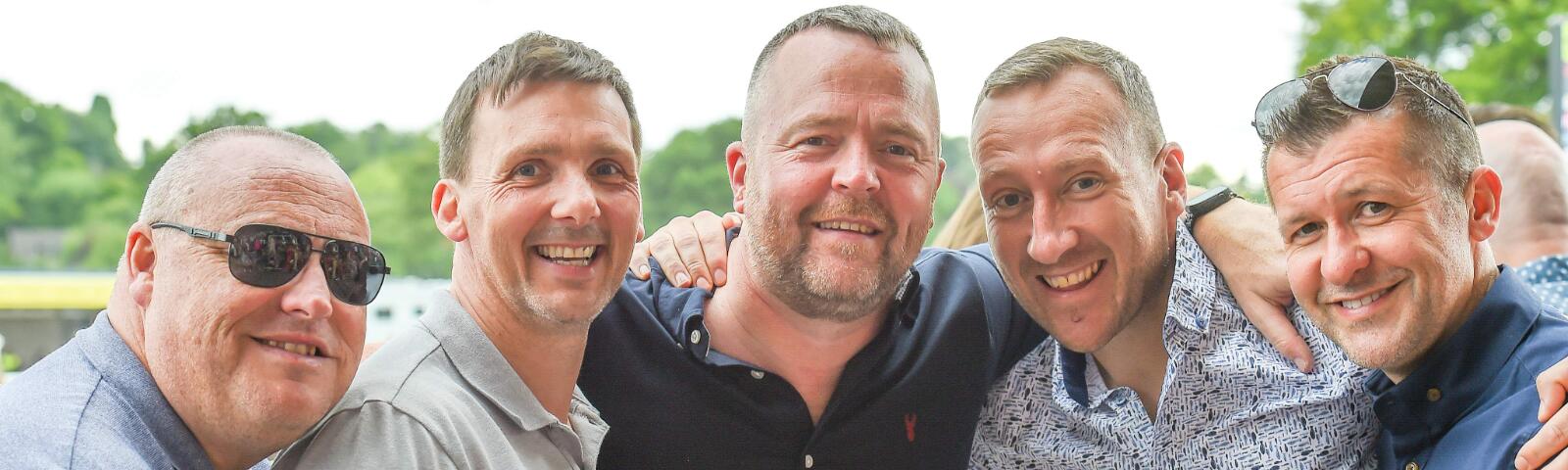 A group of gents posing for a picture at Uttoxeter Racecourse